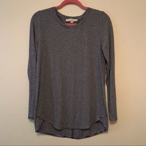 Loft tunic style striped black white shirt Size M